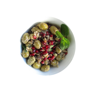 زیتون پرورده خانگی با گردو و انار